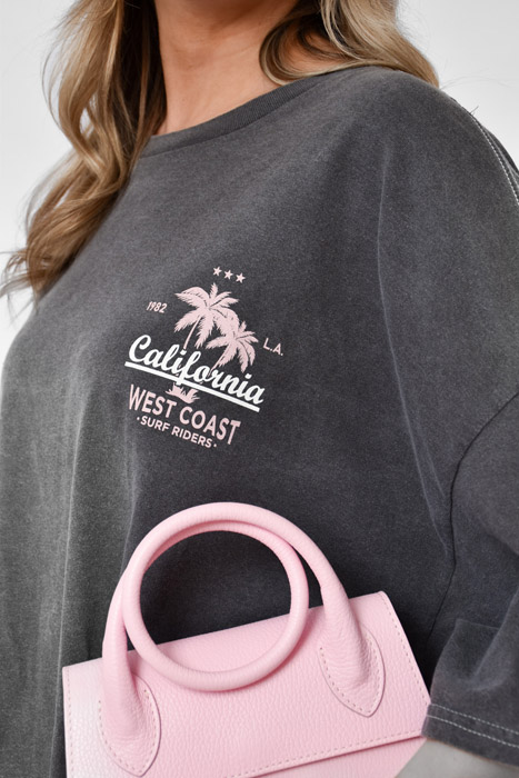 California t-shirt jurk grijs