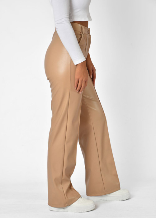 Maya leren broek  camel