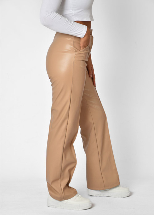 Maya leren broek  camel