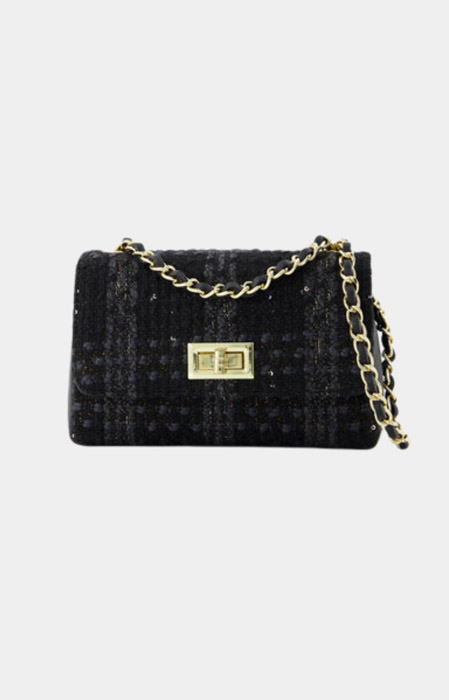 Audrey tweed tas zwart