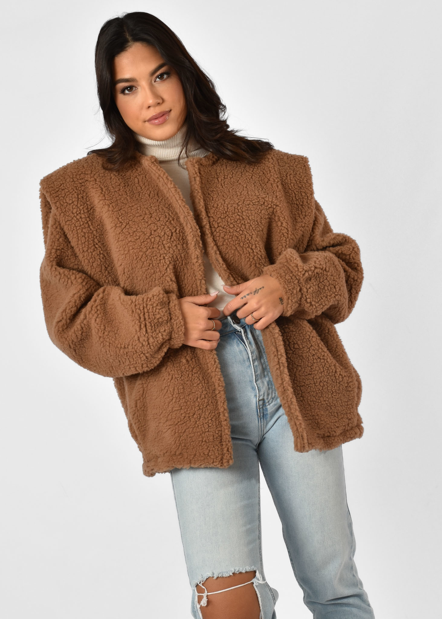 Loes teddy jas beige