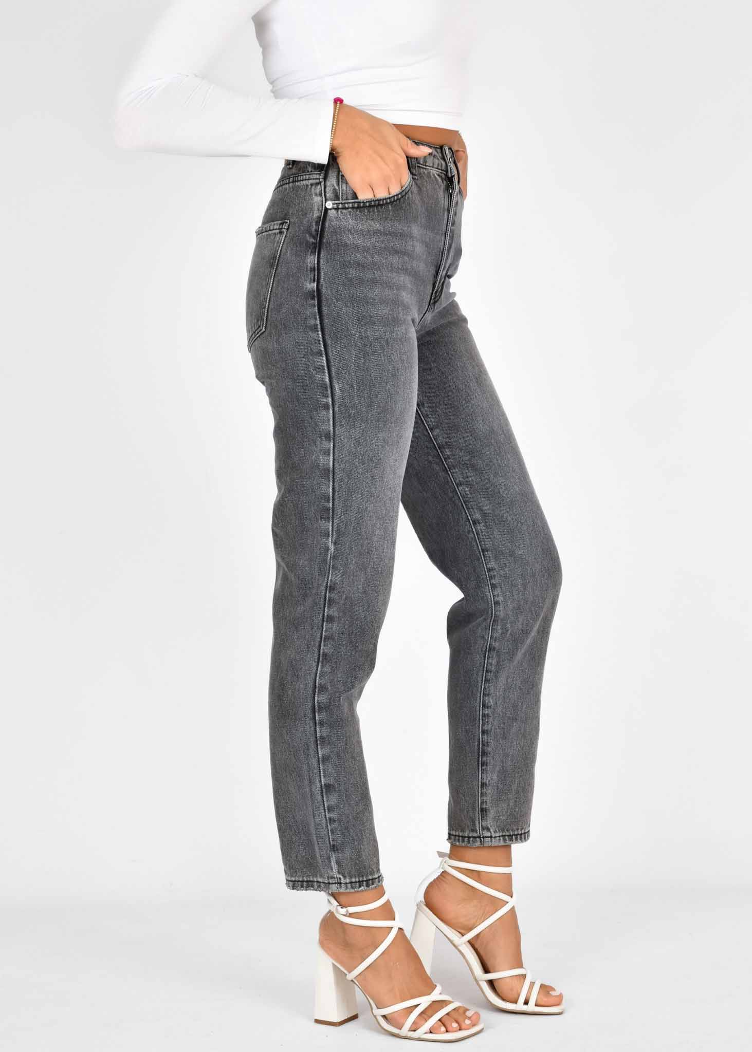 Mom jeans grijs