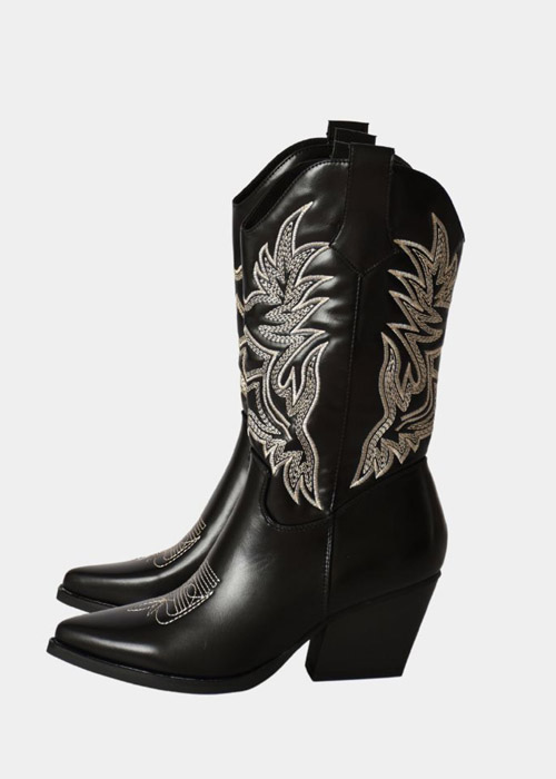 Nina cowboy boots zwart