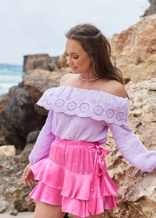Girls trip skort fuchsia