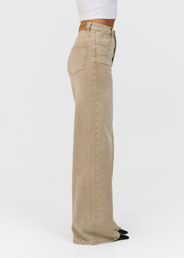 Wide leg stretch jeans