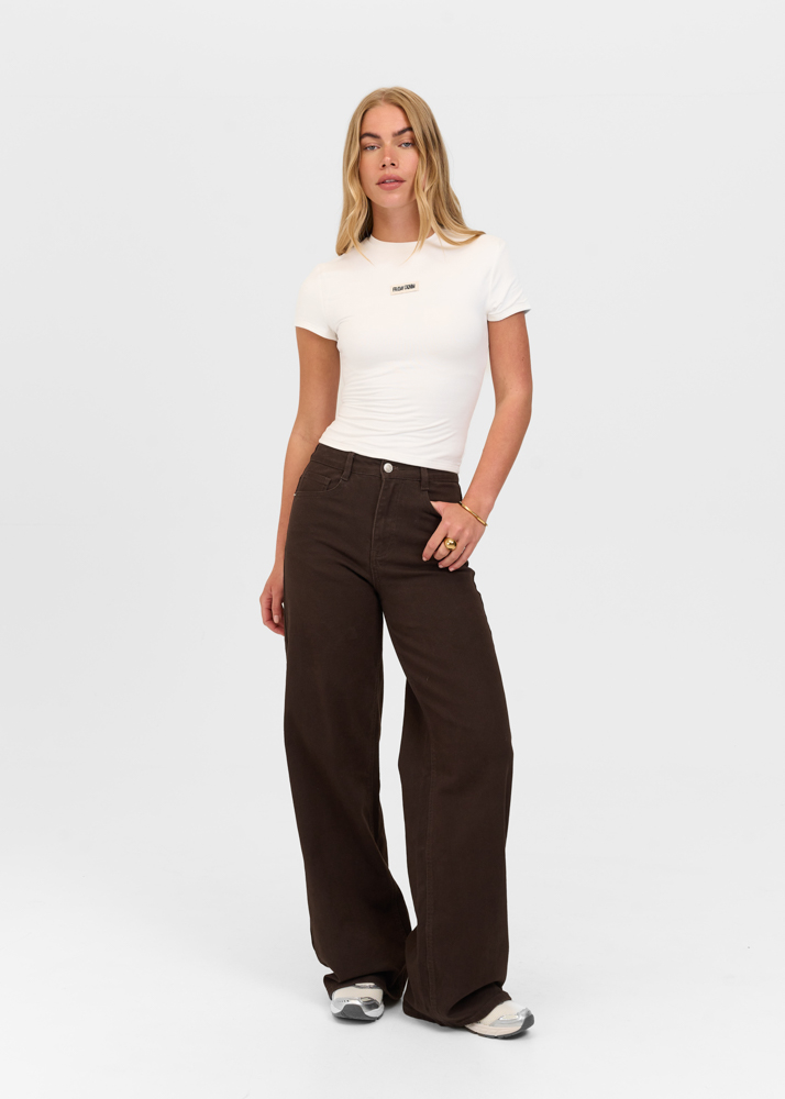 Wide leg stretch jeans