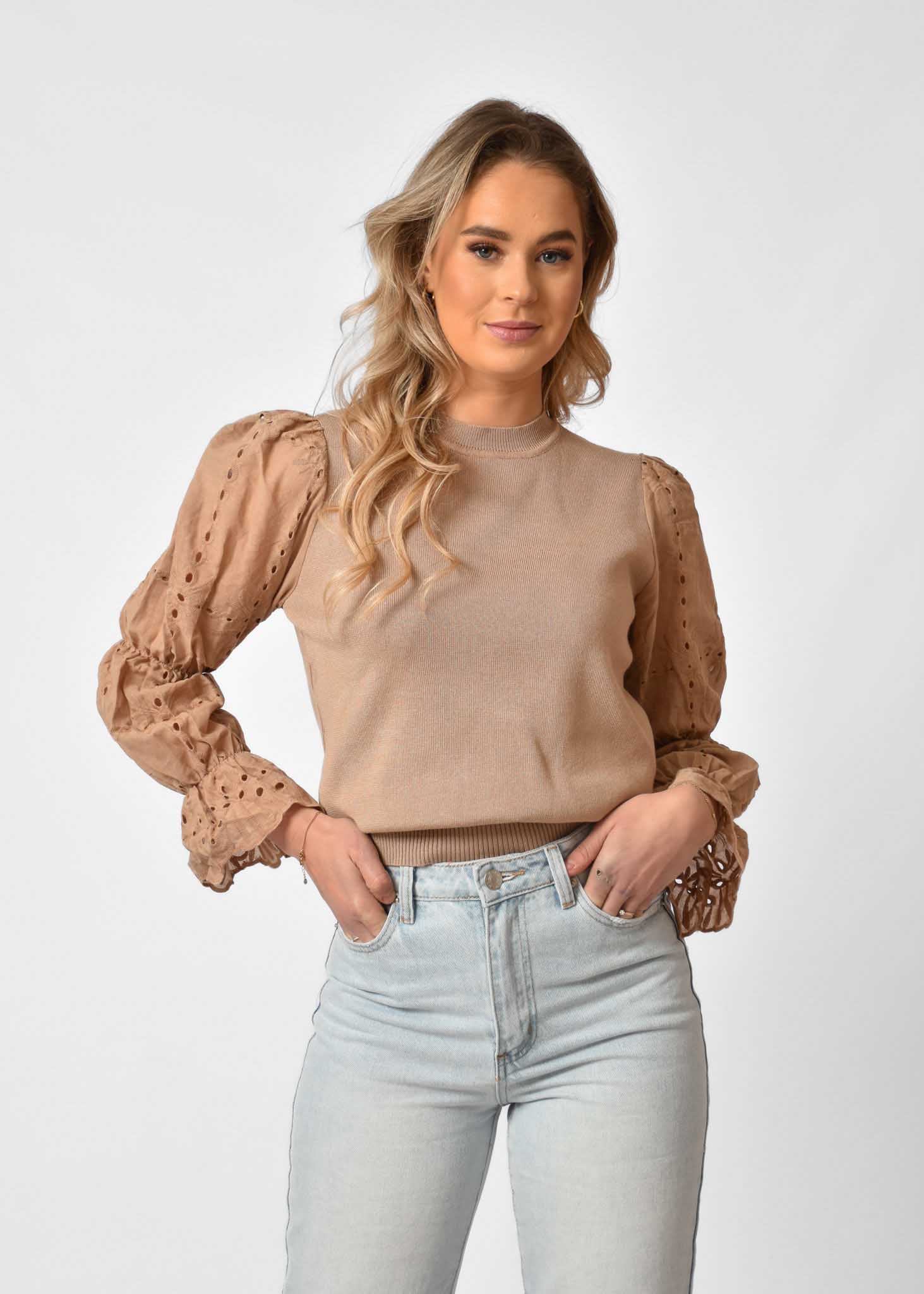 Feline trui taupe 