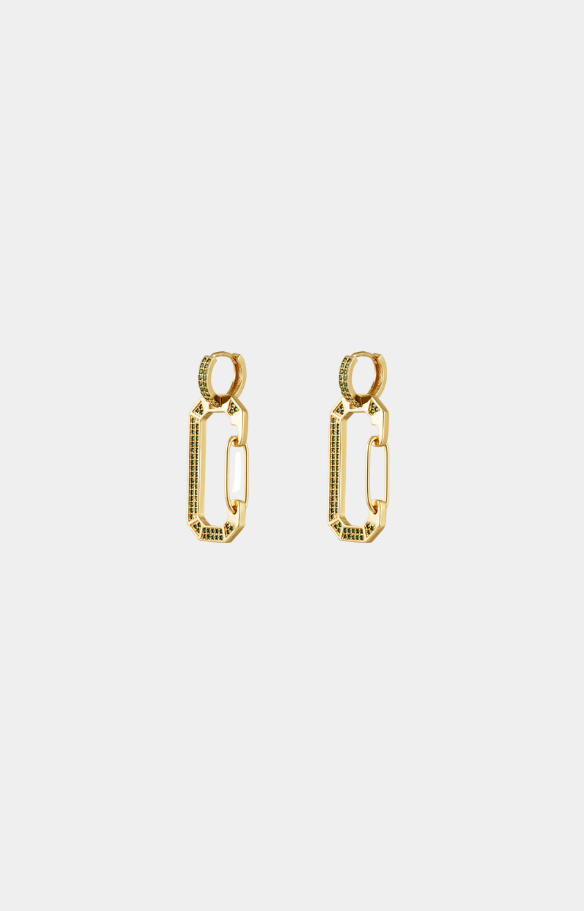 Coloured zircon earrings gold