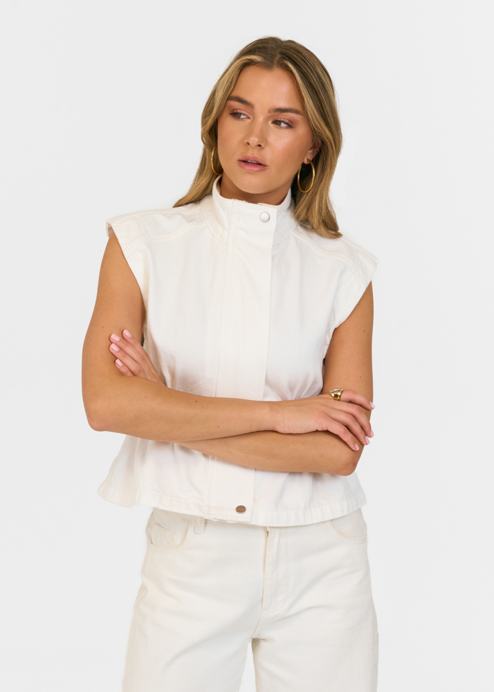 Sculpted denim gilet