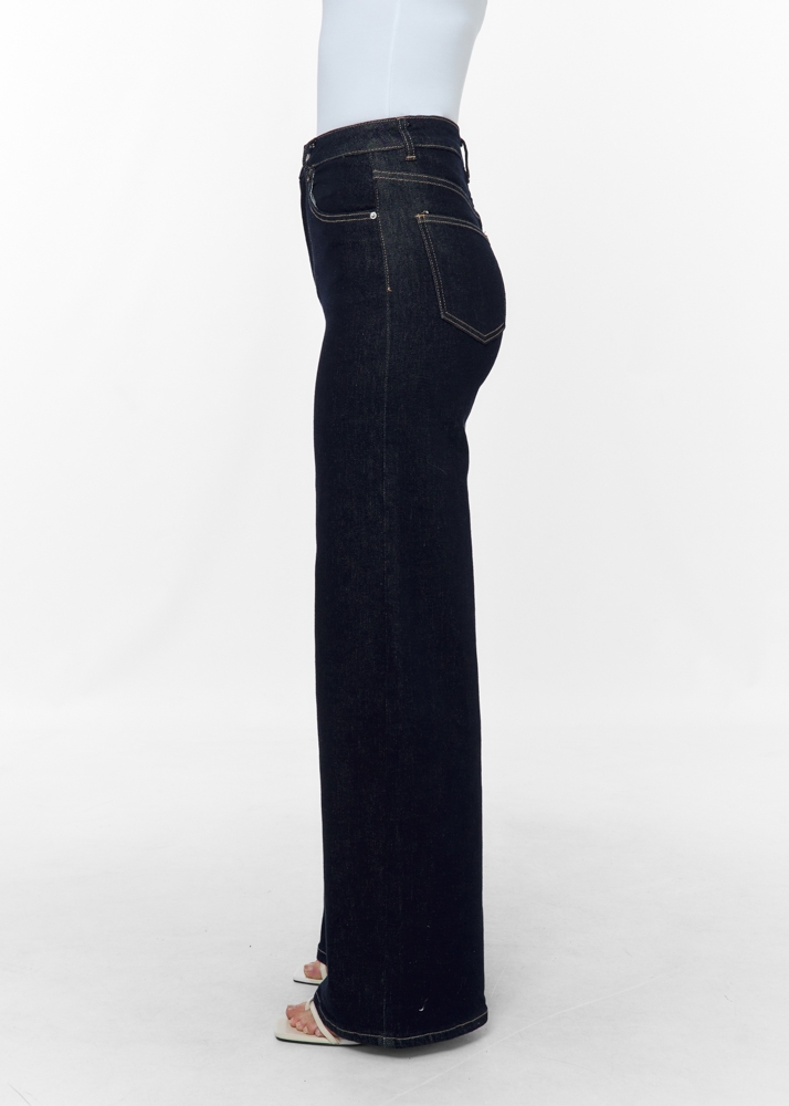 Wide leg stretch jeans