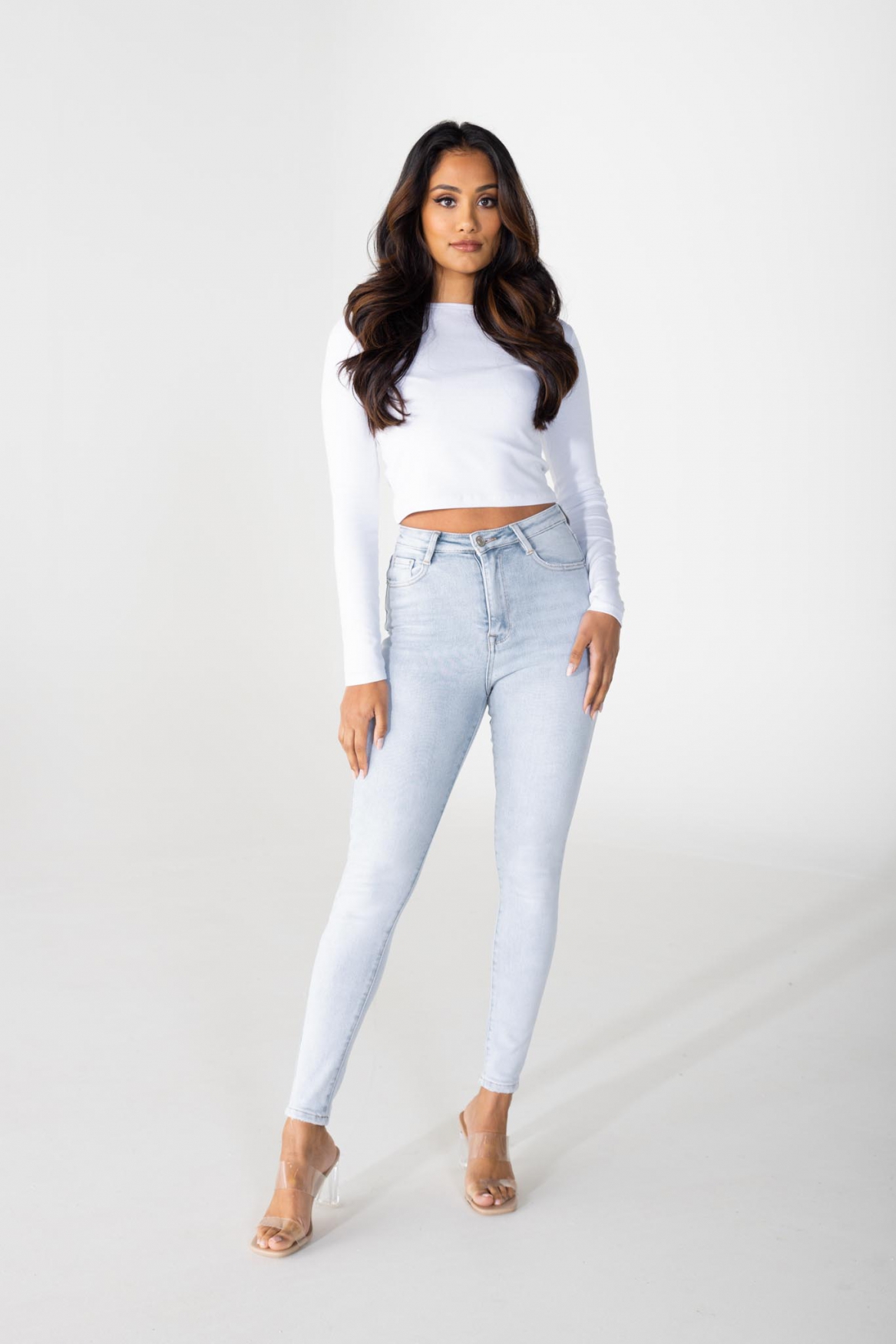 Skinny jeans lichtblauw