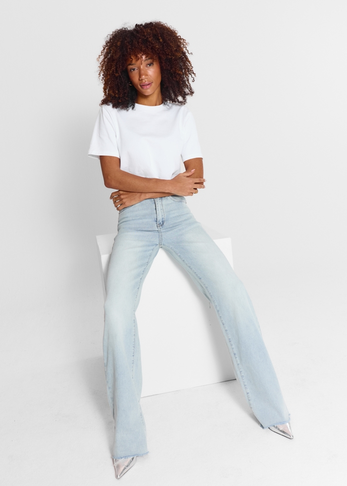 Straight leg stretch breeze blauw