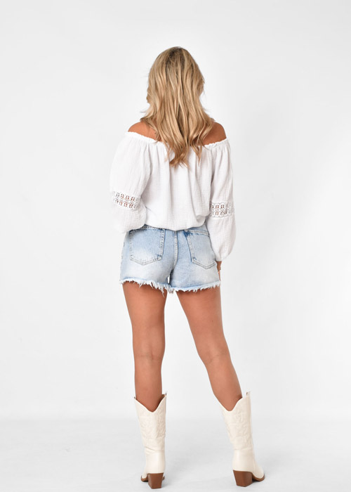Lauren denim short blauw