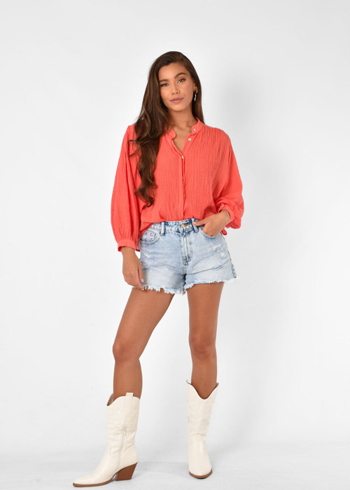 Feline blouse oranje