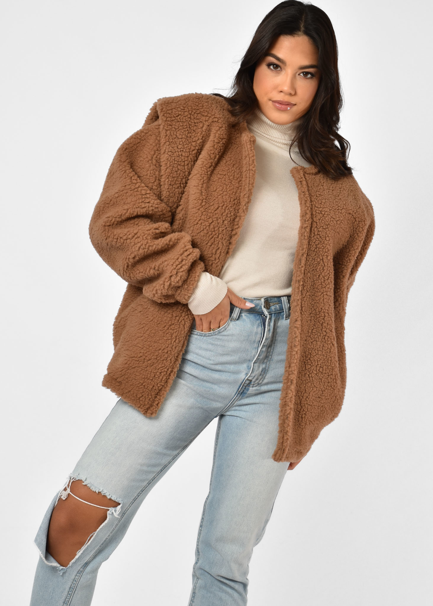 Loes teddy jas beige