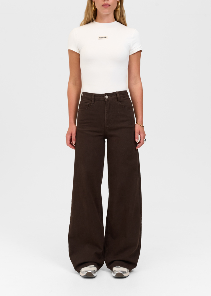 Wide leg stretch jeans