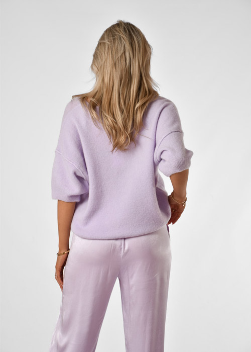 Laura satijnen blouse lila