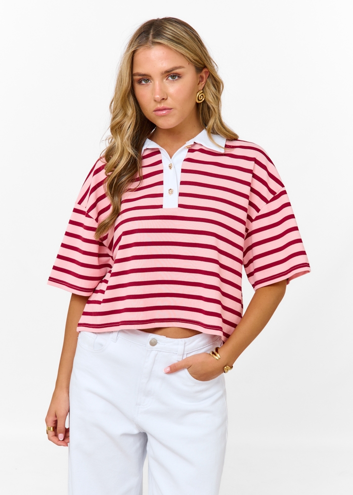 Tara polo t-shirt roze