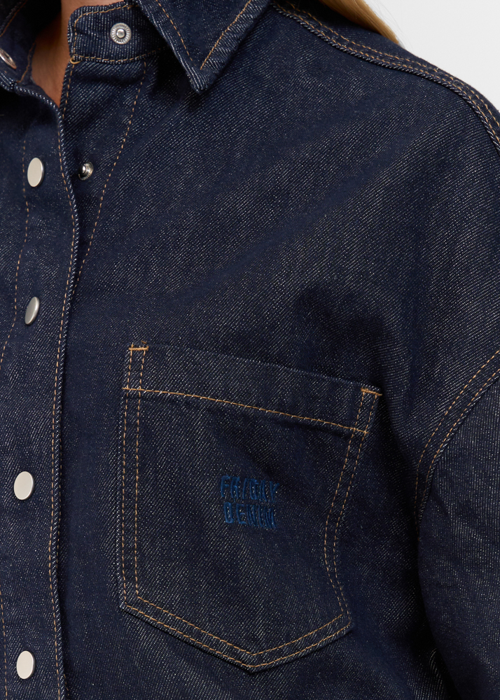 Denim blouse korte mouw