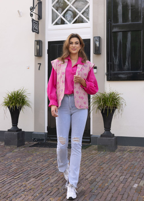 Eefje gilet roze 