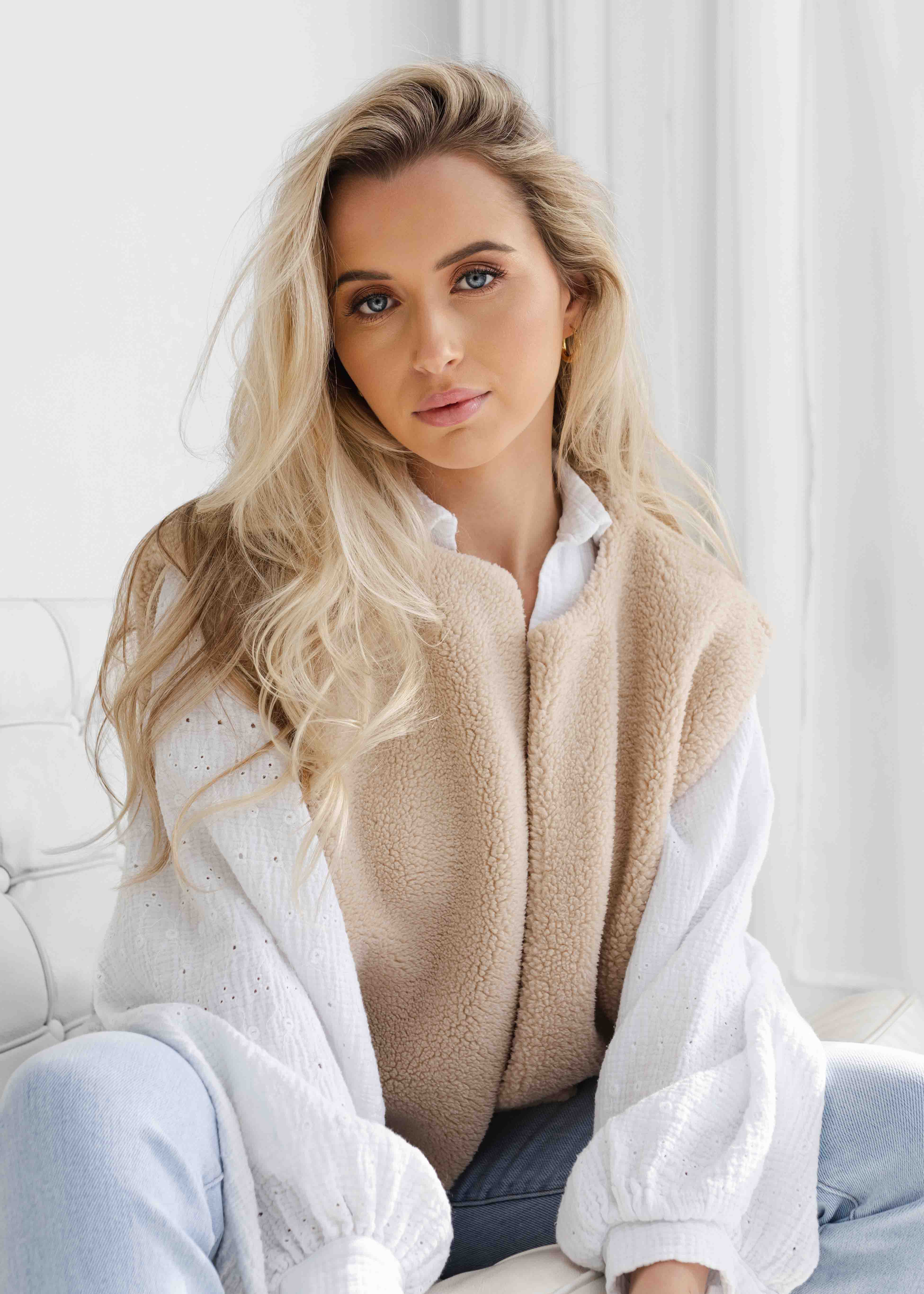 Lela teddy gilet creme