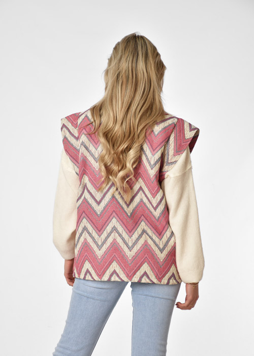 Nina gilet roze aztec