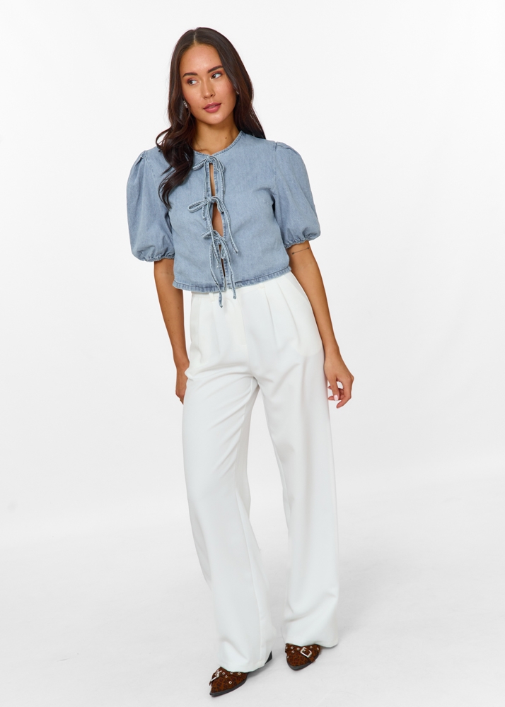 Sara denim blouse blauw