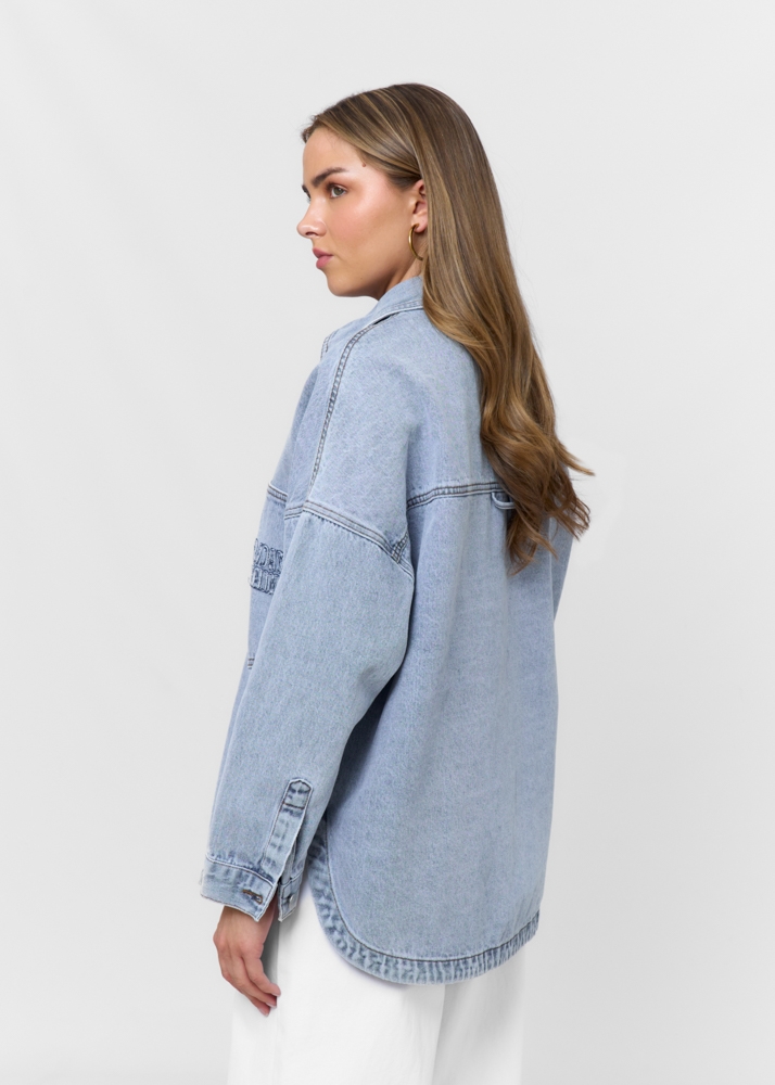 Oversized denim blouse