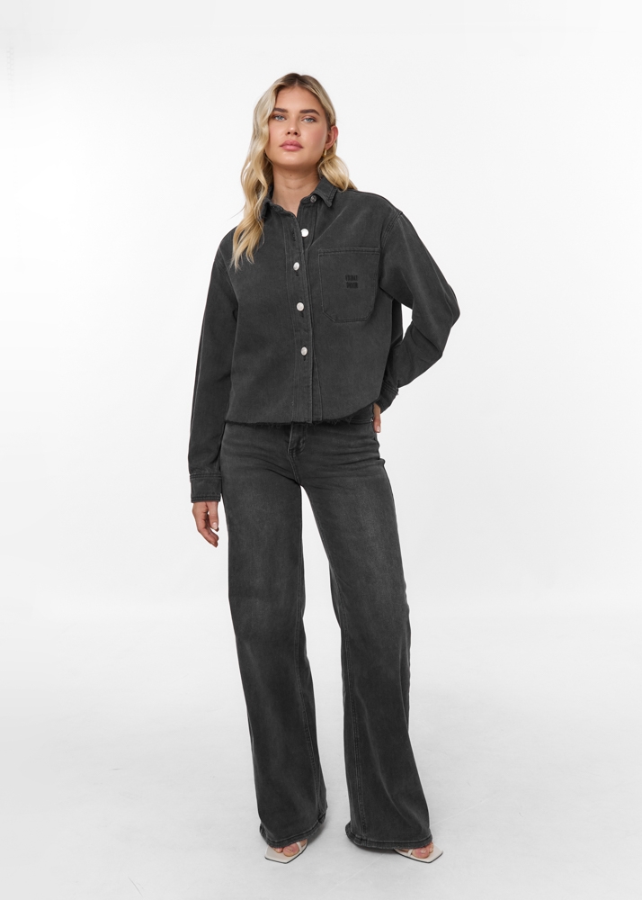 Wide leg stretch jeans