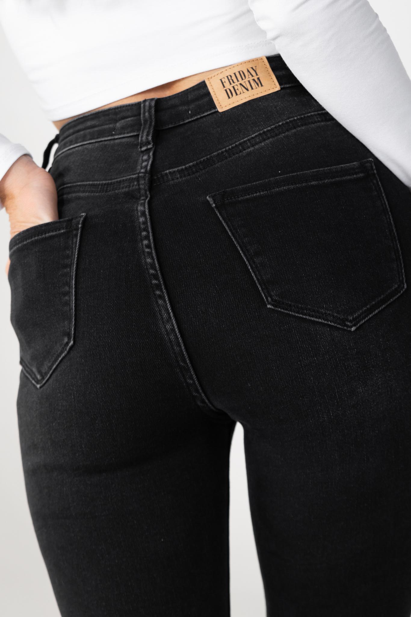 Skinny jeans destroyed zwart