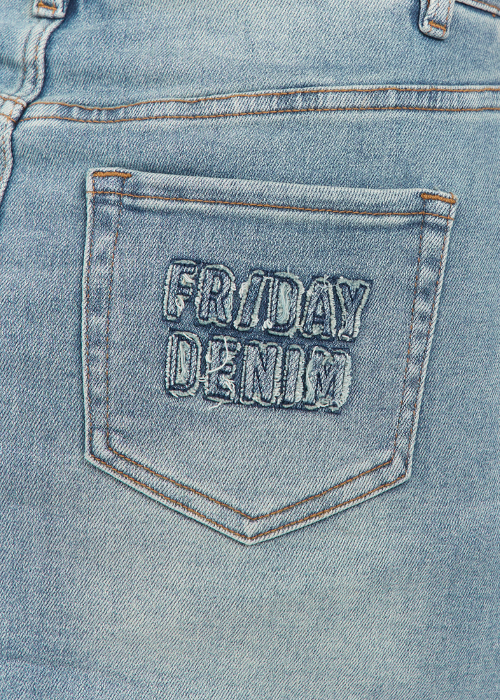 Denim stretch logo skort