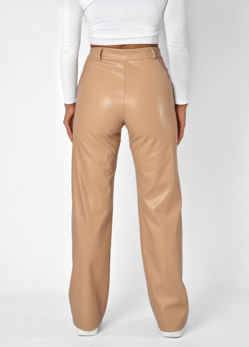 Maya leren broek  camel