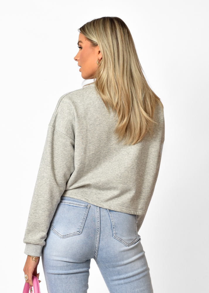 Girls club sweater grijs