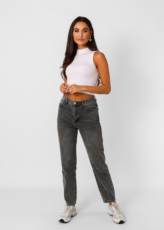 Mom jeans grijs
