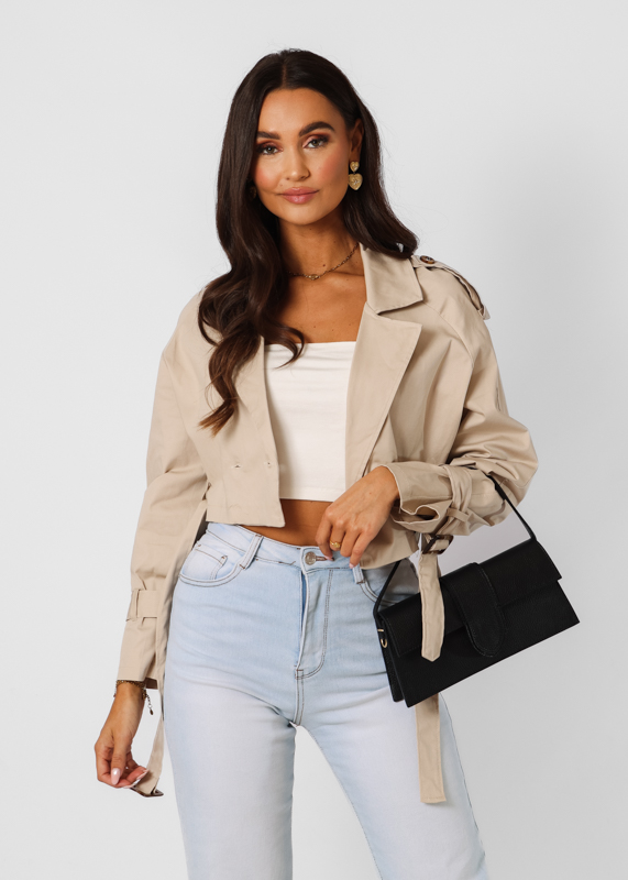 Sofia korte trenchcoat beige