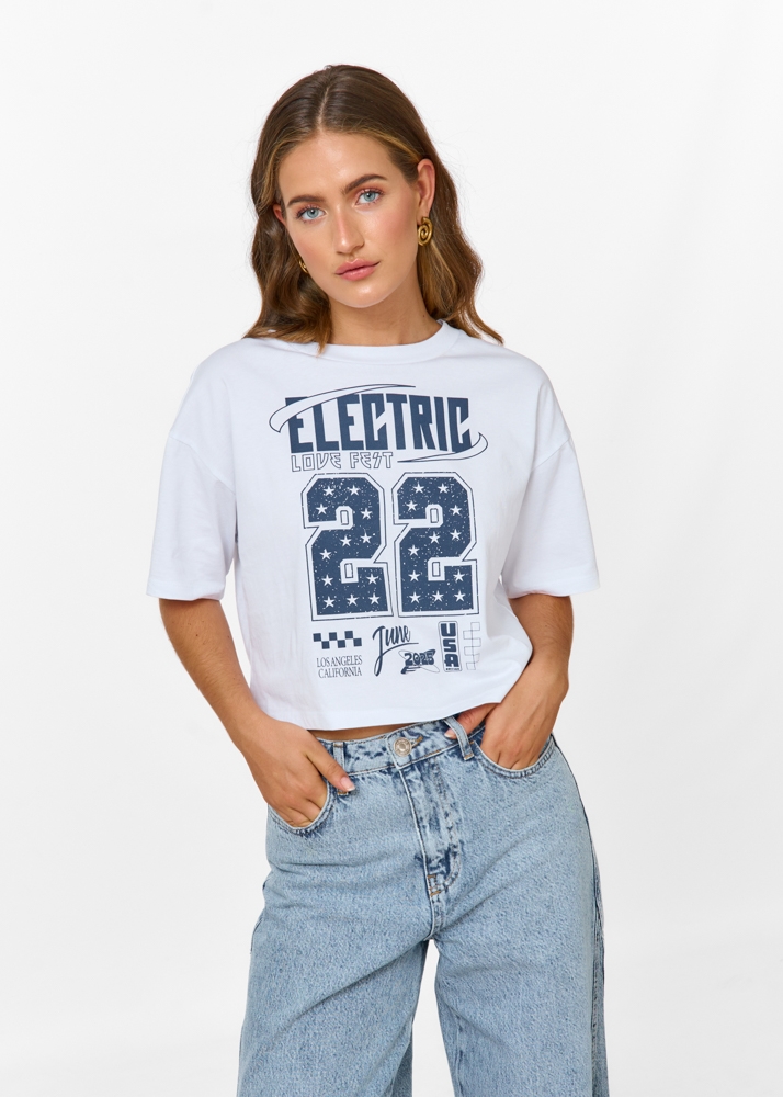 Electric cropped t-shirt