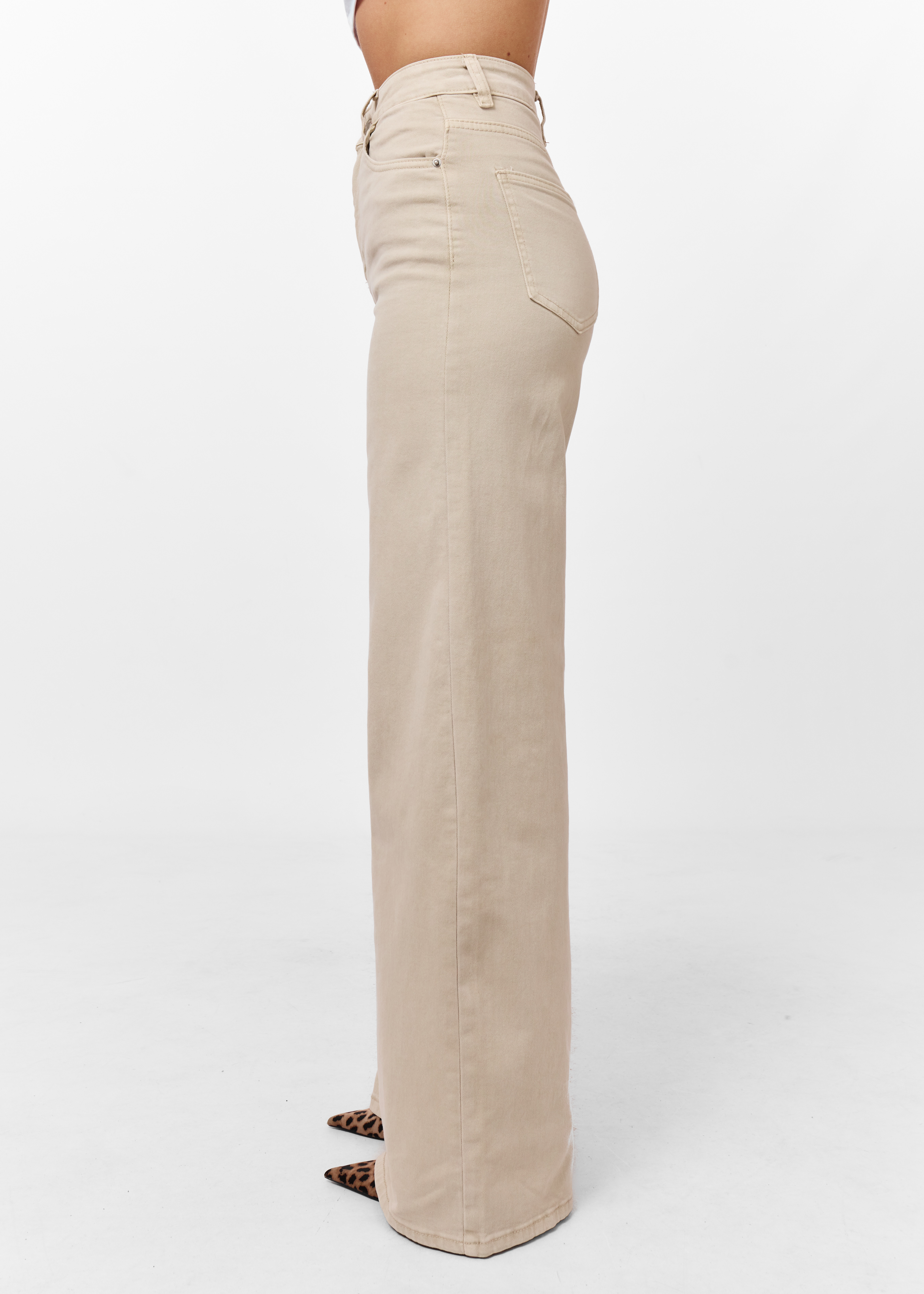 Wide leg stretch beige