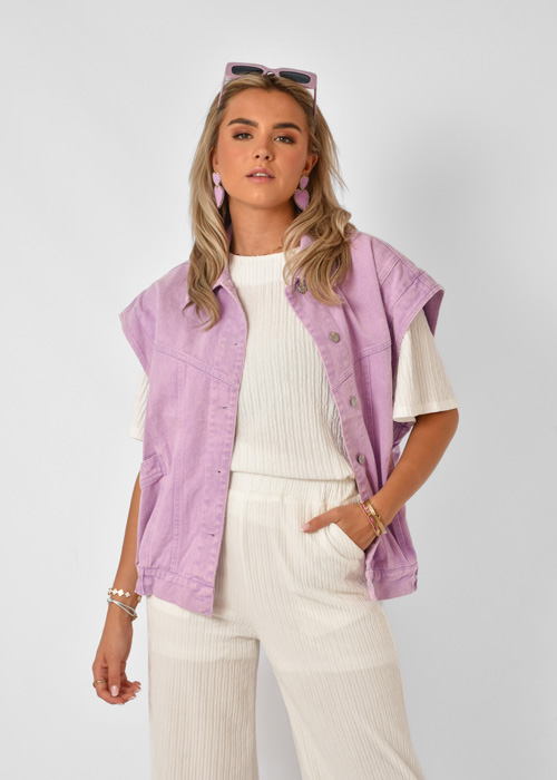 Mila denim gilet lila 