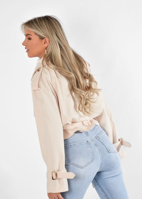 Lola korte trenchcoat creme