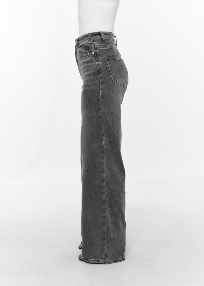 Wide leg jeans gewassen wide range grijs Wide leg jeans gewassen wide range grijs