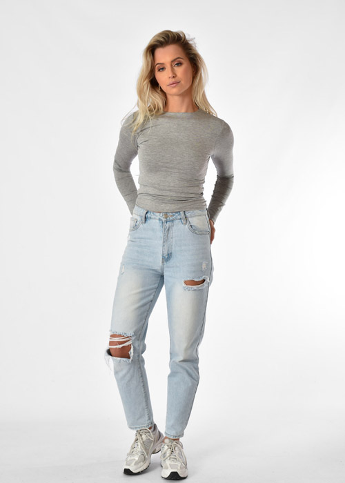 Millie top grijs