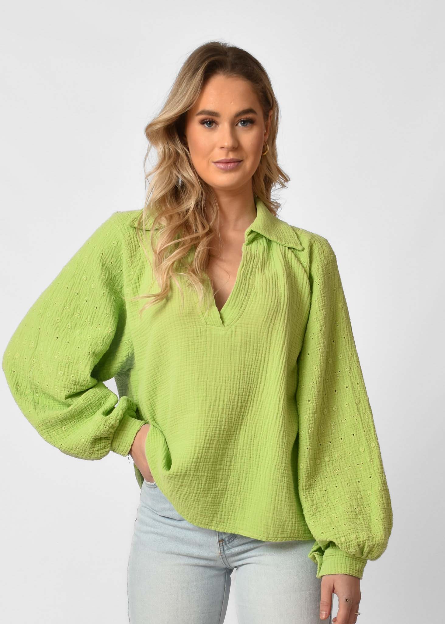 Loua blouse groen