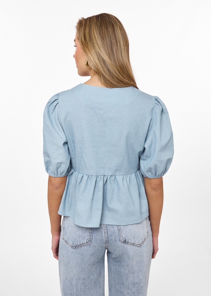 Yara top blauw