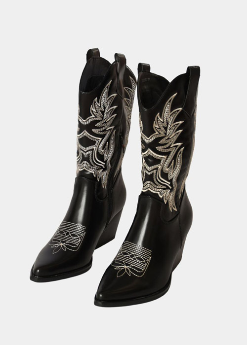 Nina cowboy boots zwart