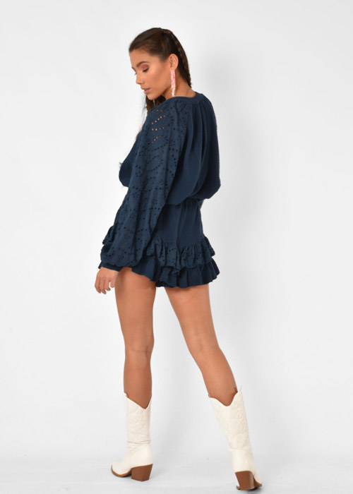 Roxy blouse donkerblauw
