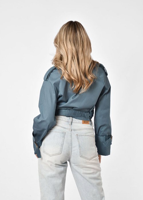 Sofia korte trenchcoat blauw