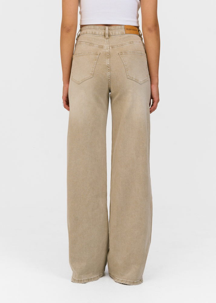 Wide leg stretch jeans