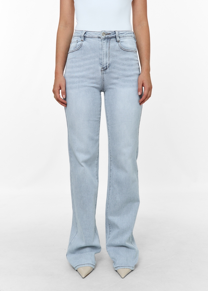 Straight leg clean stretch jeans