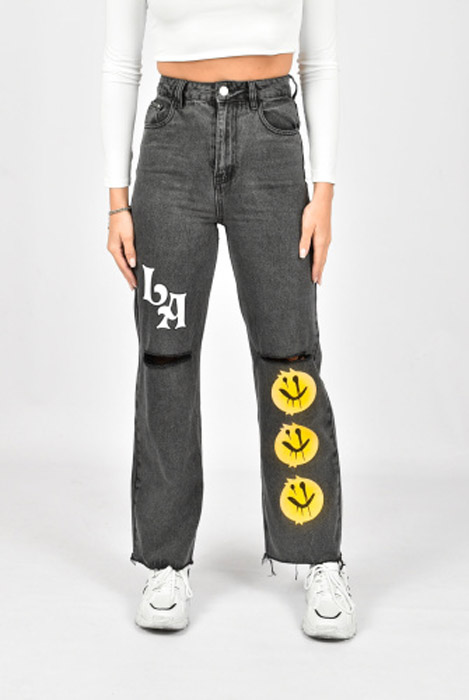Angel wide leg jeans dark grey