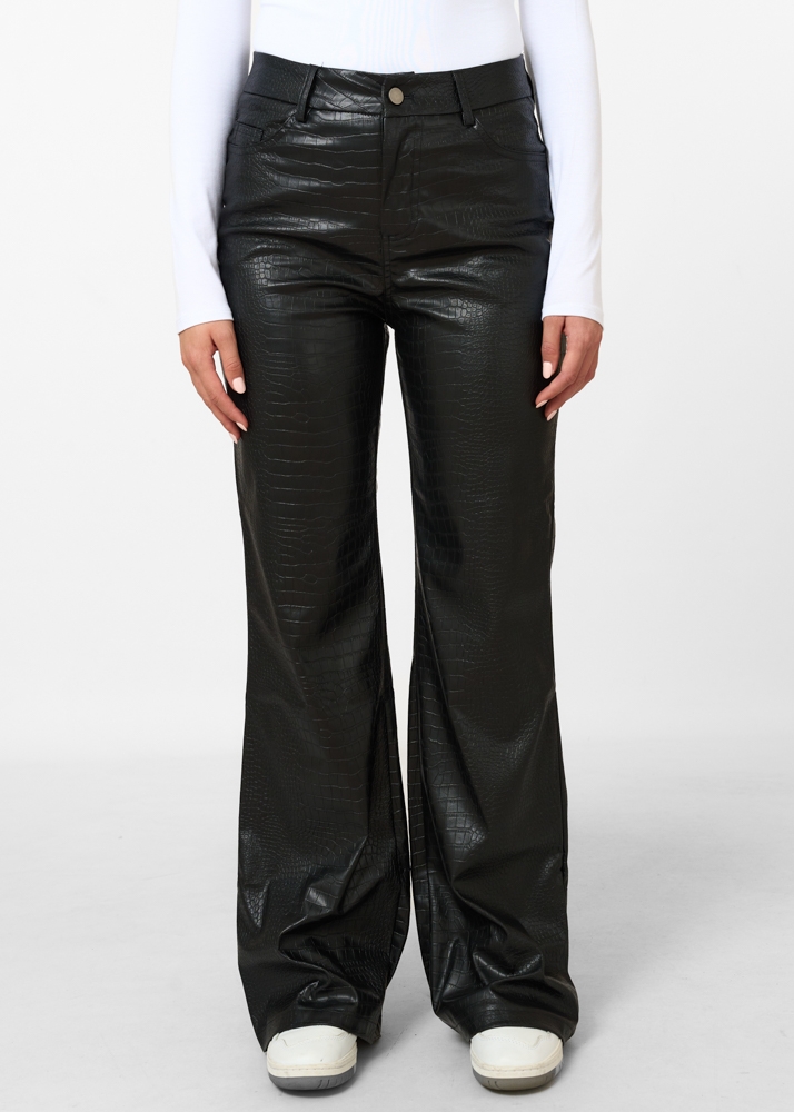 Rosan leren broek zwart